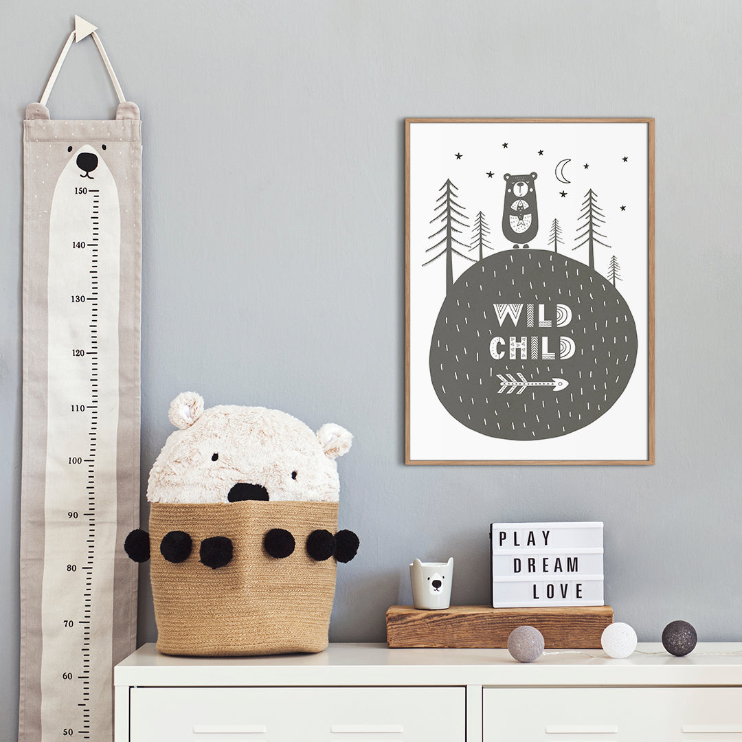 Wild child | INDRAMMET BILLEDE Indrammet billede MF 30x40 Egeramme