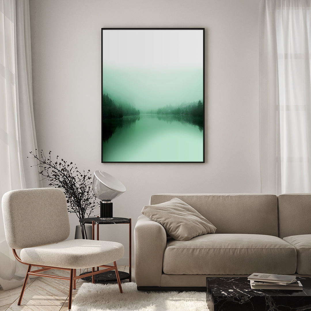 Green lake | INDRAMMET BILLEDE Indrammet billede MF 30x40 Egeramme