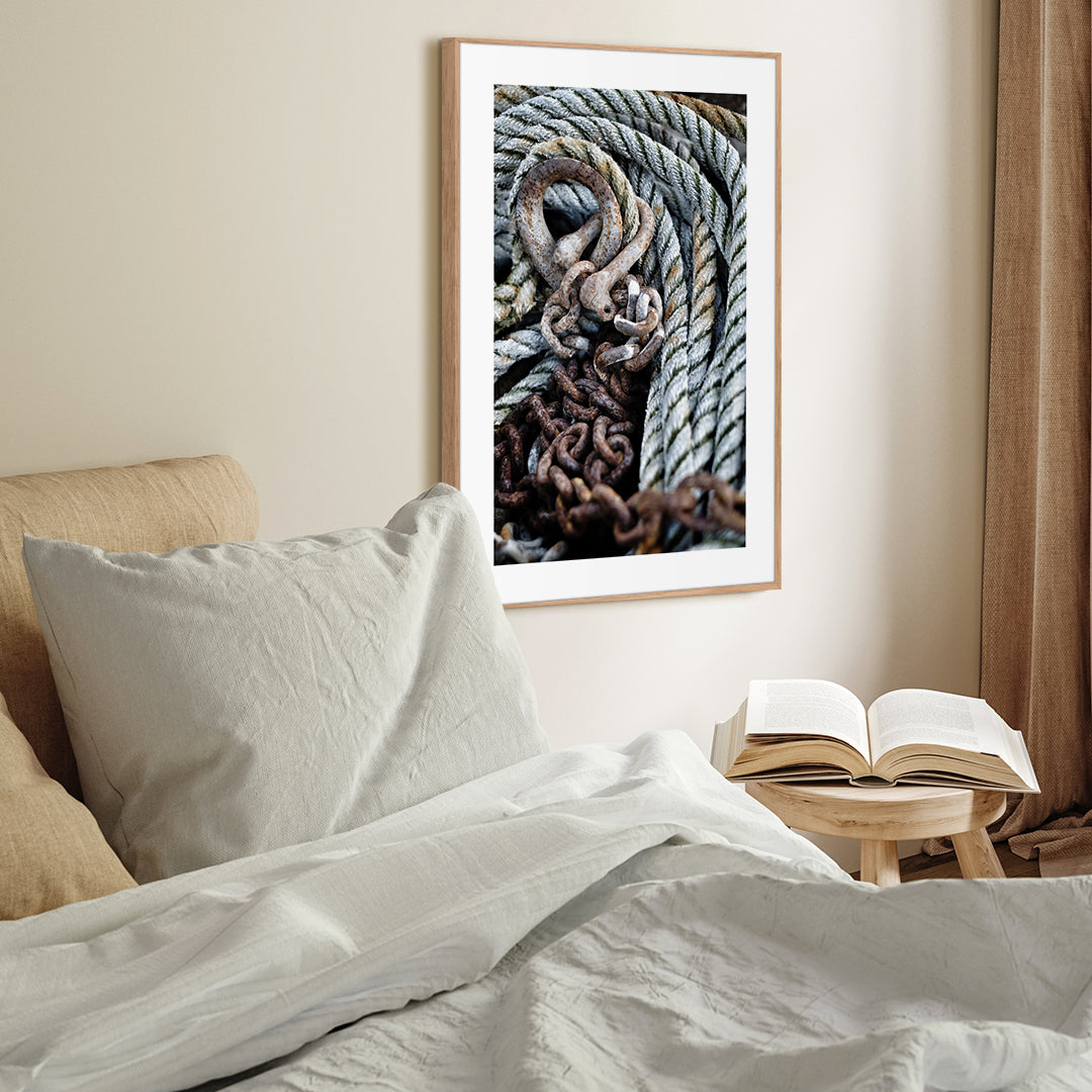 Blue rope | INDRAMMET BILLEDE Indrammet billede MF 30x40 Egeramme