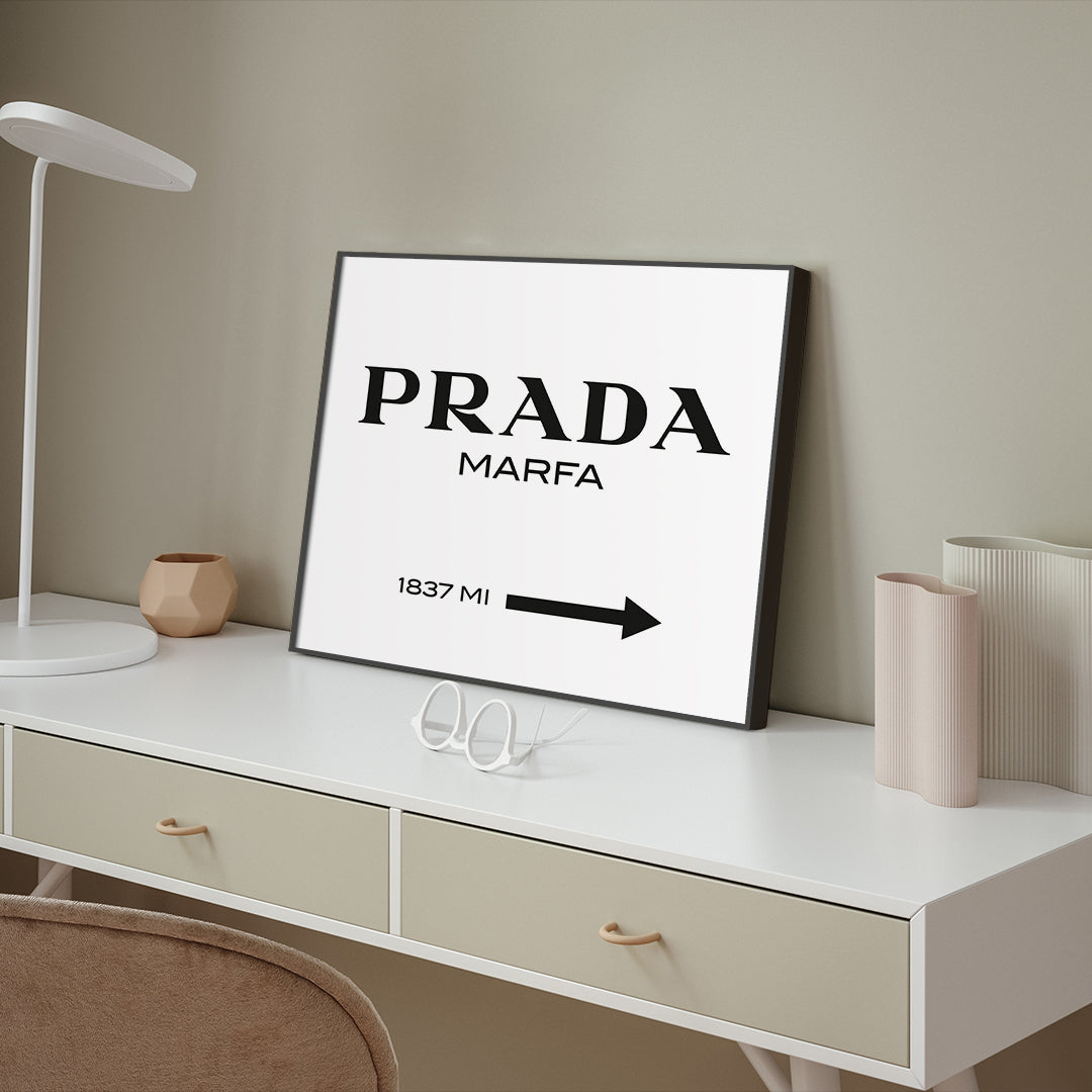 Prada | INDRAMMET BILLEDE Indrammet billede MF 30x40 Sort