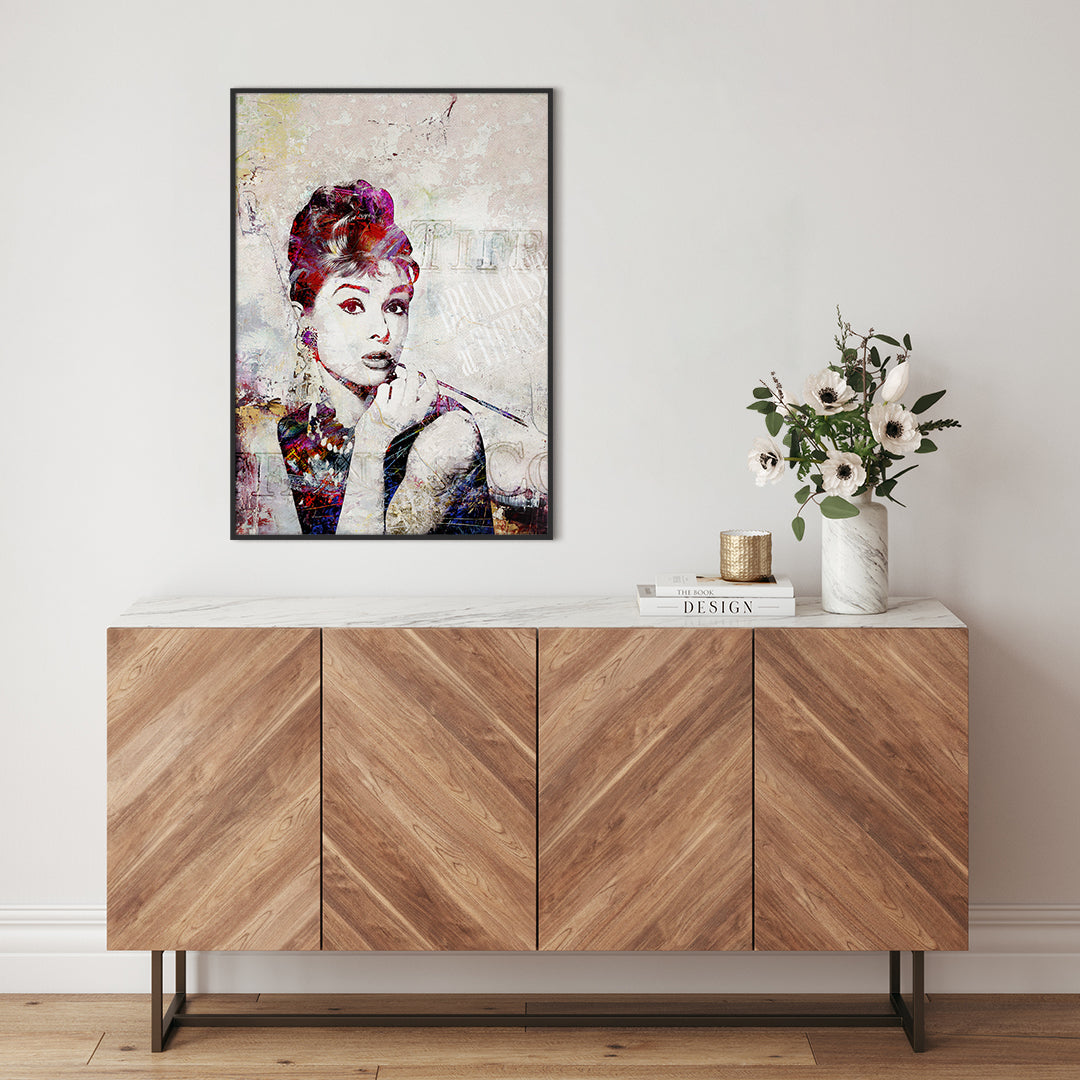 Audrey | INDRAMMET BILLEDE Indrammet billede MF 30x40 Sort