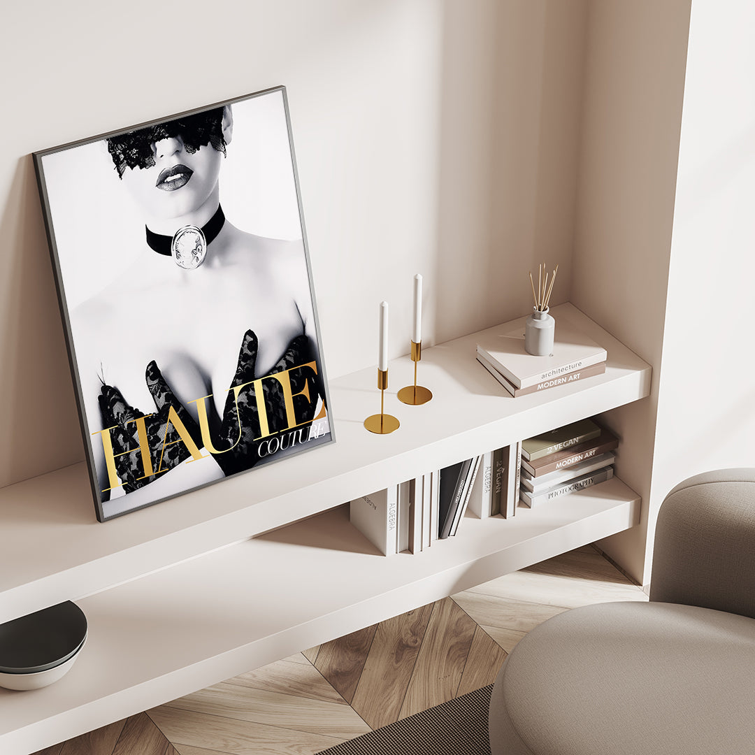 Couture 4 | INDRAMMET BILLEDE Indrammet billede MF 30x40 Sort