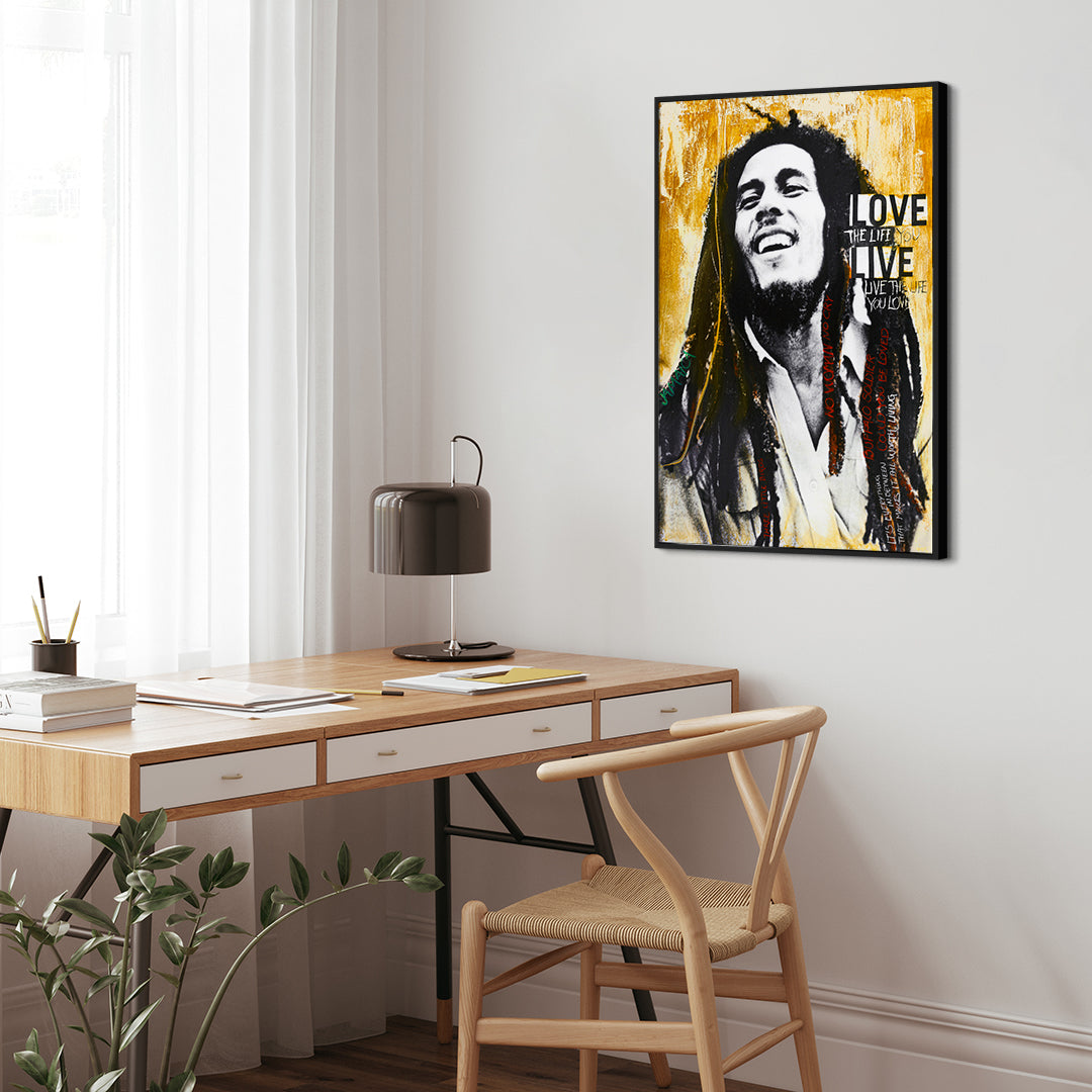 Marley by artist | INDRAMMET BILLEDE Indrammet billede MF 30x40 Sort