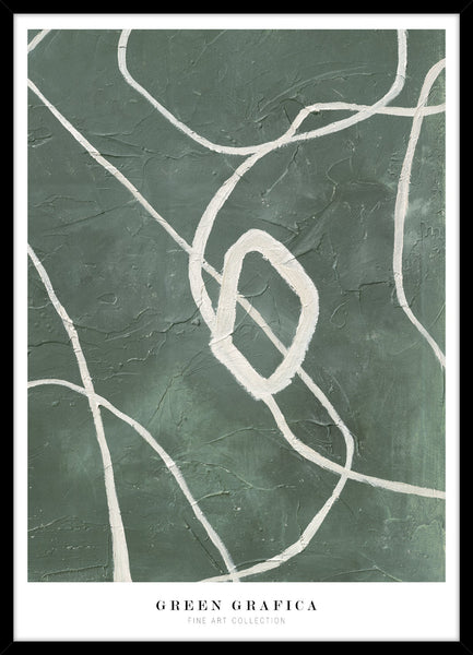 Green grafica | KUNSTTRYK Kunsttryk ART COPENHAGEN 50x70 Sort ramme