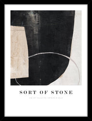 Sort of stone | KUNSTTRYK Kunsttryk ART COPENHAGEN 30x40 Sort ramme