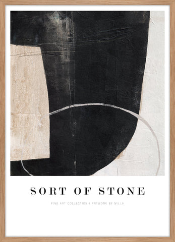 Sort of stone | KUNSTTRYK Kunsttryk ART COPENHAGEN 50x70 Egeramme