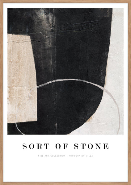 Sort of stone | KUNSTTRYK Kunsttryk ART COPENHAGEN 70x100 Egeramme
