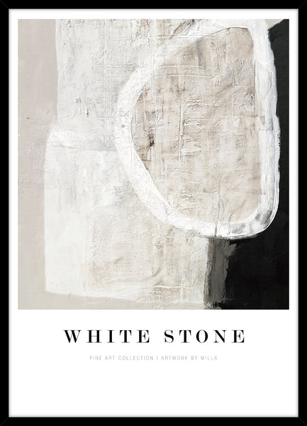 White stone | KUNSTTRYK Kunsttryk ART COPENHAGEN 50x70 Sort ramme