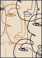 Abstract Lines 1 | INDRAMMET BILLEDE Indrammet billede MF 30x40 Sort