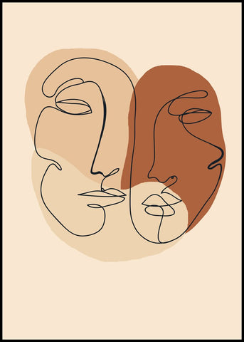 Abstract Lines 2 | INDRAMMET BILLEDE Indrammet billede MF 30x40 Sort