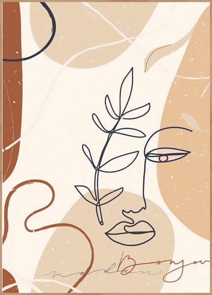 Abstract Lines 3 | INDRAMMET BILLEDE Indrammet billede MF 30x40 Egeramme
