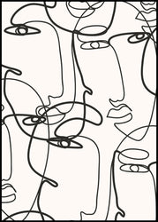 Abstract Lines 4 | INDRAMMET BILLEDE Indrammet billede MF 30x40 Sort