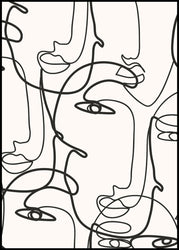 Abstract Lines 5 | INDRAMMET BILLEDE Indrammet billede MF 30x40 Sort