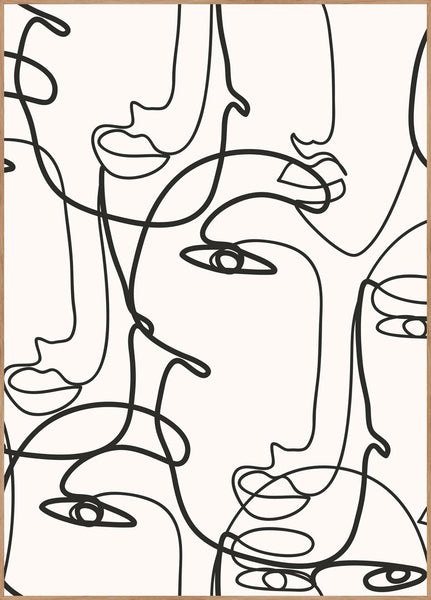 Abstract Lines 5 | INDRAMMET BILLEDE Indrammet billede MF 30x40 Egeramme