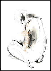 After the shower 2 | INDRAMMET BILLEDE Indrammet billede MF 30x40 Sort
