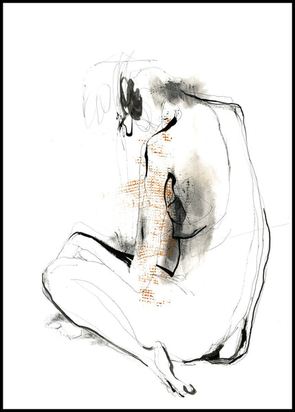 After the shower 2 | INDRAMMET BILLEDE Indrammet billede MF 30x40 Sort