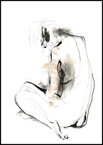 After the shower 2 | INDRAMMET BILLEDE Indrammet billede MF 30x40 Sort