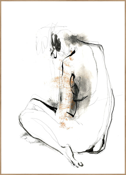 After the shower 2 | INDRAMMET BILLEDE Indrammet billede MF 30x40 Egeramme