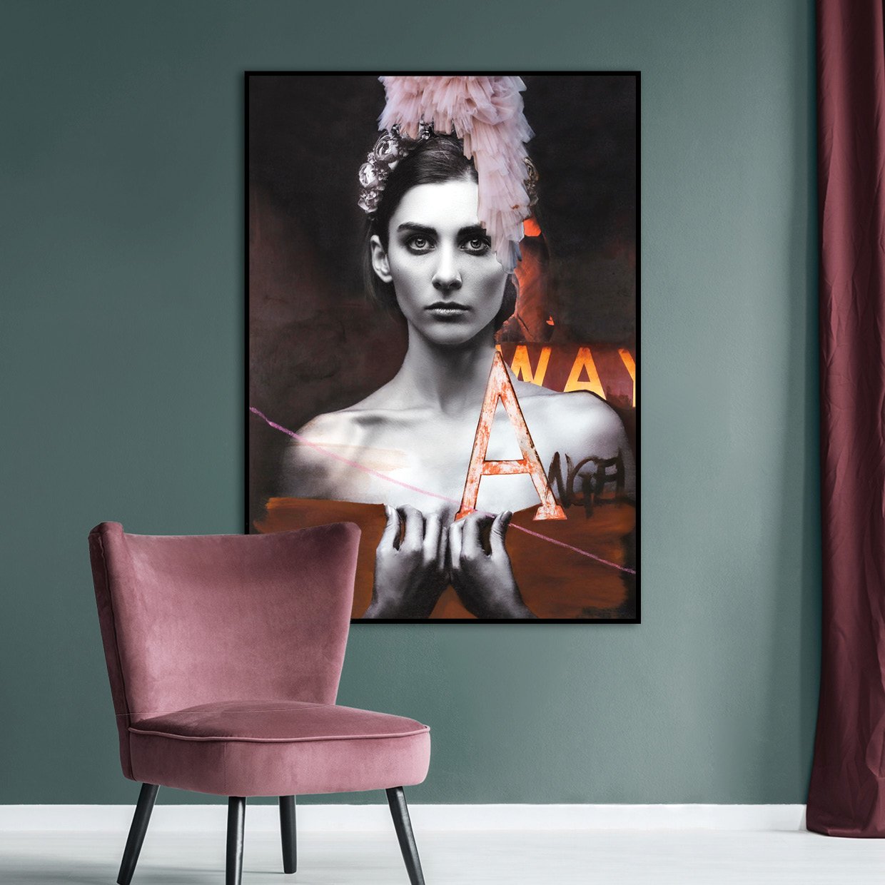 Angel | INDRAMMET BILLEDE Indrammet billede MF 30x40 Sort