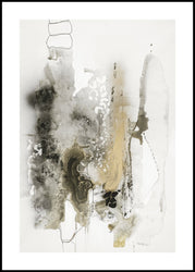 Aqua Sketch 2 | INDRAMMET BILLEDE Indrammet billede MF 30x40 Sort