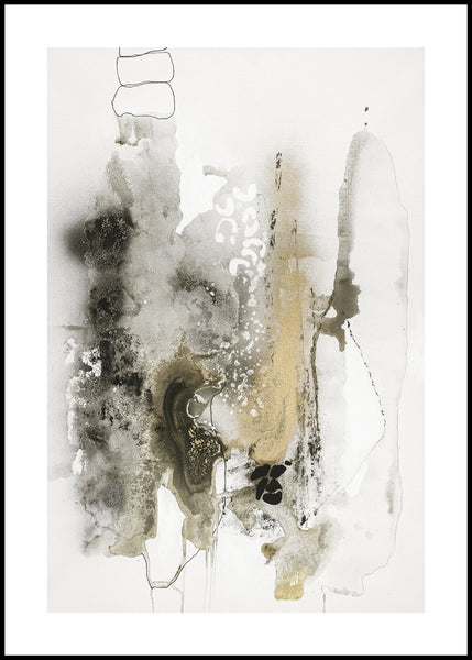Aqua Sketch 2 | INDRAMMET BILLEDE Indrammet billede MF 30x40 Sort