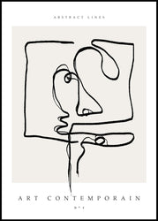 Art Contemporain 1 | INDRAMMET BILLEDE Indrammet billede MF 30x40 Sort