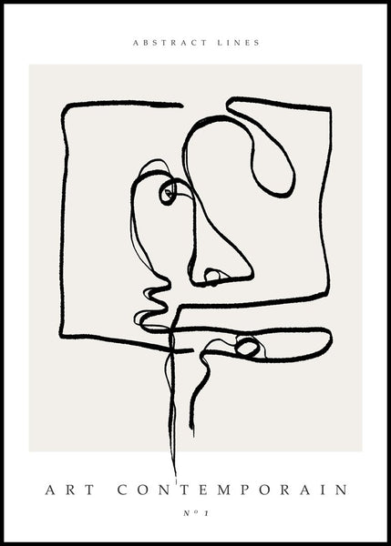 Art Contemporain 1 | INDRAMMET BILLEDE Indrammet billede MF 30x40 Sort
