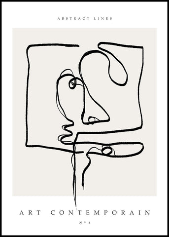 Art Contemporain 1 | INDRAMMET BILLEDE Indrammet billede MF 30x40 Sort