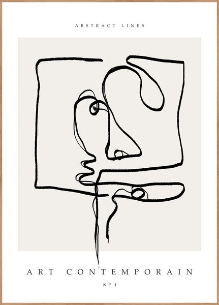Art Contemporain 1 | INDRAMMET BILLEDE Indrammet billede MF 30x40 Egeramme