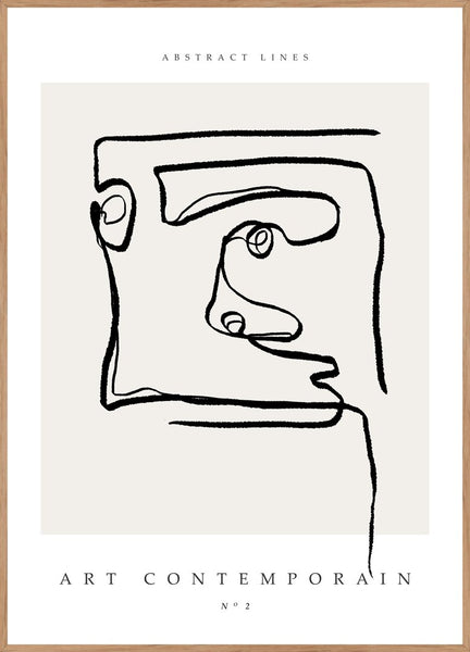 Art Contemporain 2 | INDRAMMET BILLEDE Indrammet billede MF 30x40 Egeramme