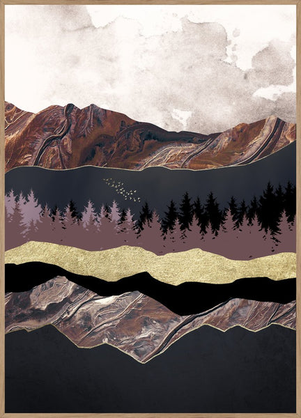 Autumn Mountains 1 | INDRAMMET BILLEDE Indrammet billede MF 30x40 Egeramme