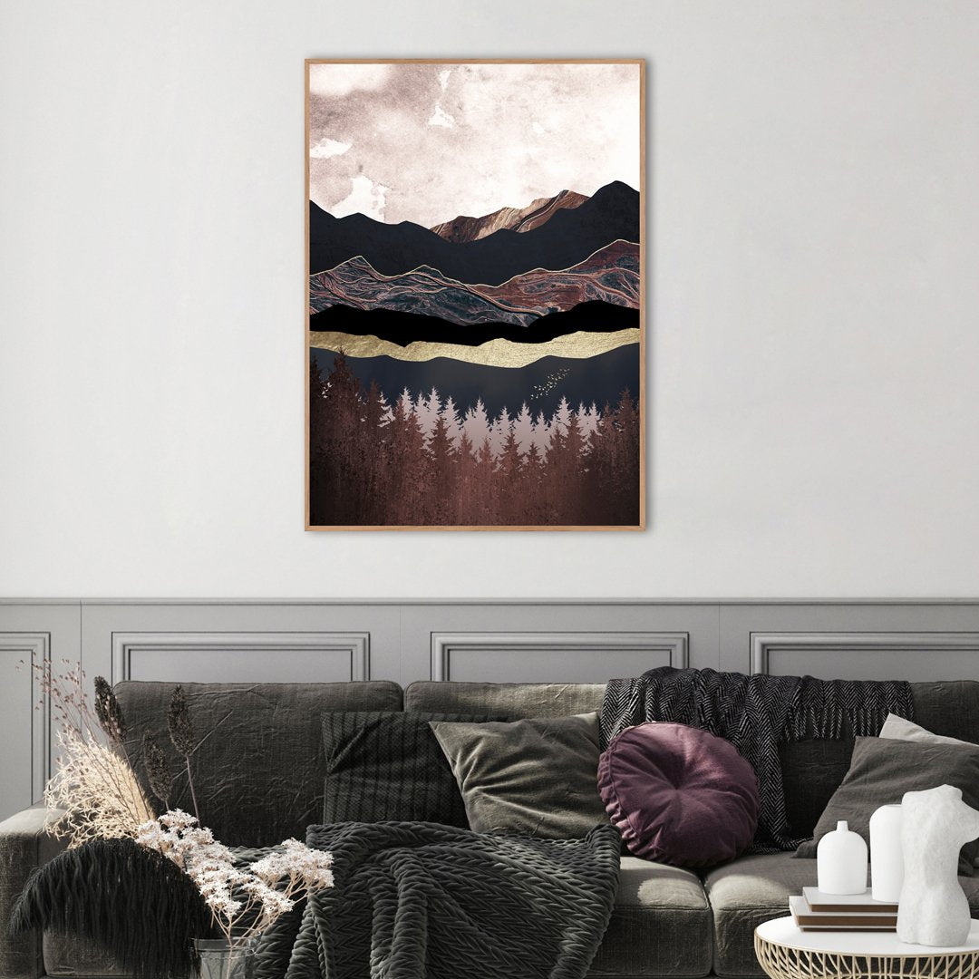 Autumn Mountains 2 | INDRAMMET BILLEDE Indrammet billede MF 30x40 Sort