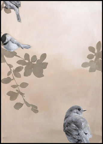 Bird2 | INDRAMMET BILLEDE Indrammet billede MF 30x40 Sort