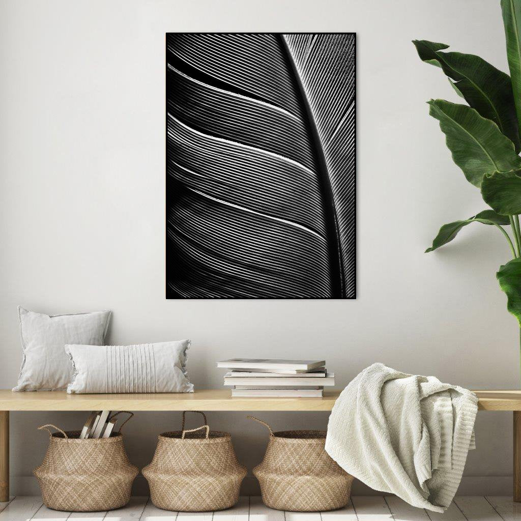Black feather | INDRAMMET BILLEDE Indrammet billede MF 30x40 Sort