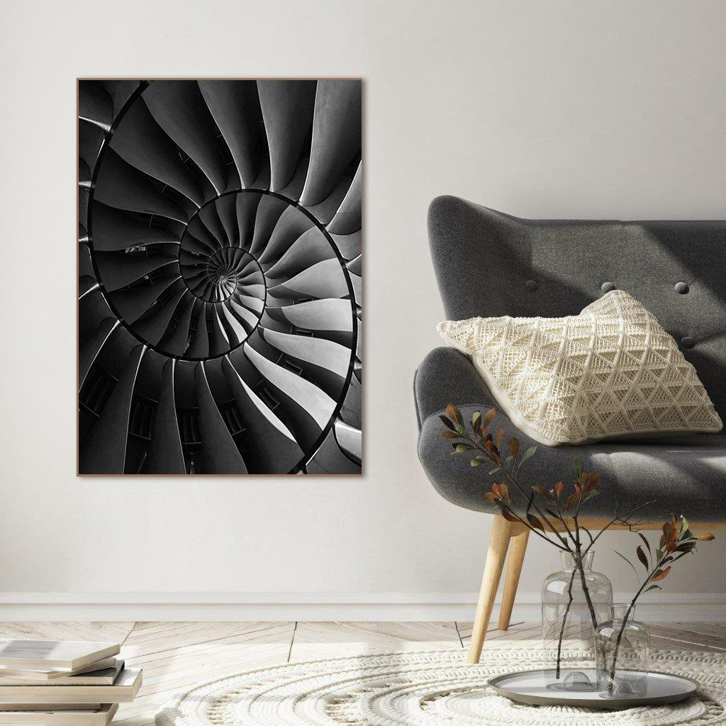 Black turbine | INDRAMMET BILLEDE Indrammet billede MF 30x40 Sort