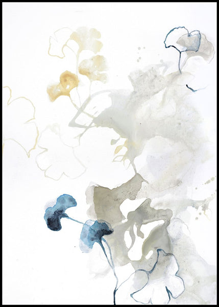 Blue Fall | INDRAMMET BILLEDE Indrammet billede MF 30x40 Sort