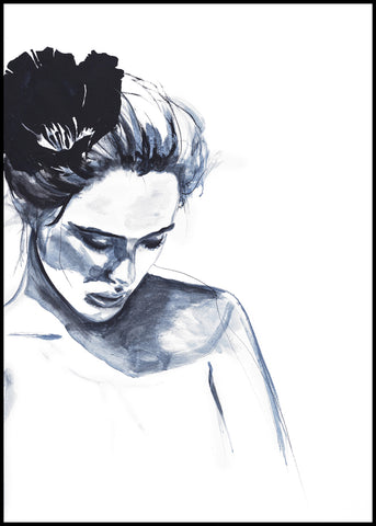 Blue Girl 2 | INDRAMMET BILLEDE Indrammet billede MF