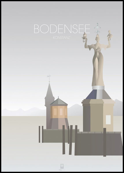 Bodensee Konstanz | INDRAMMET BILLEDE Indrammet billede MF 30x40 Sort