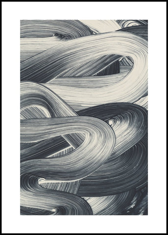 Brushed 6 | INDRAMMET BILLEDE Indrammet billede MF 30x40 Sort