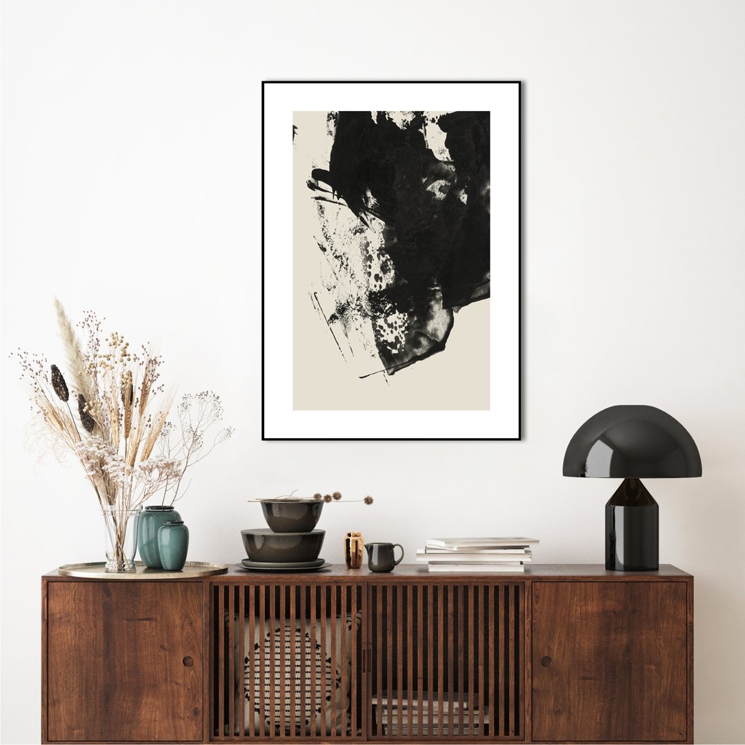 Brushed 7 | INDRAMMET BILLEDE Indrammet billede MF 30x40 Sort