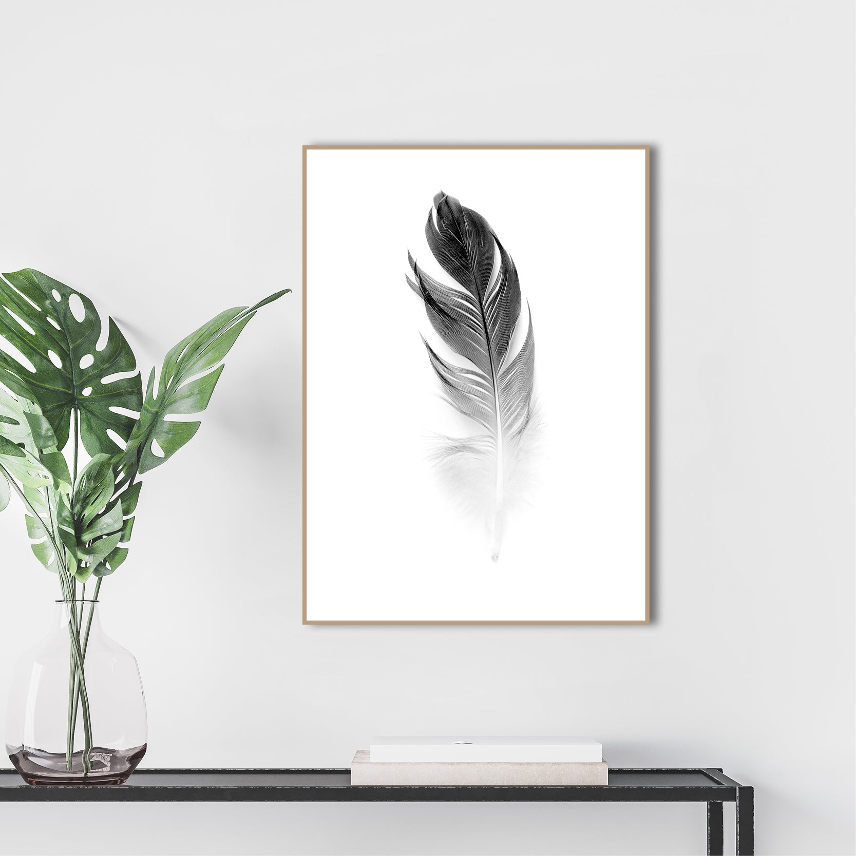 Soft Feather | INDRAMMET BILLEDE Indrammet billede MF 30x40 Sort