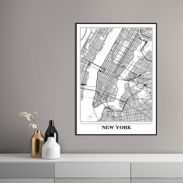 Map New York white | INDRAMMET BILLEDE Indrammet billede MF