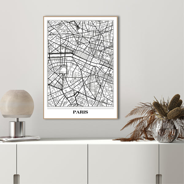 Map Paris white | INDRAMMET BILLEDE Indrammet billede MF