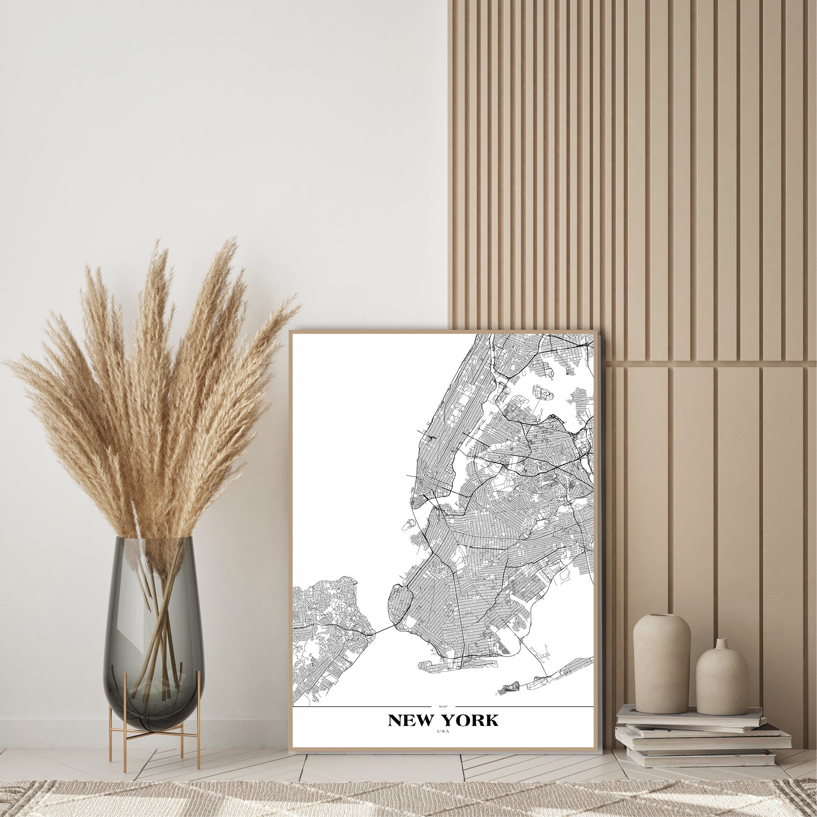 New York | INDRAMMET BILLEDE Indrammet billede MF 30x40 Sort