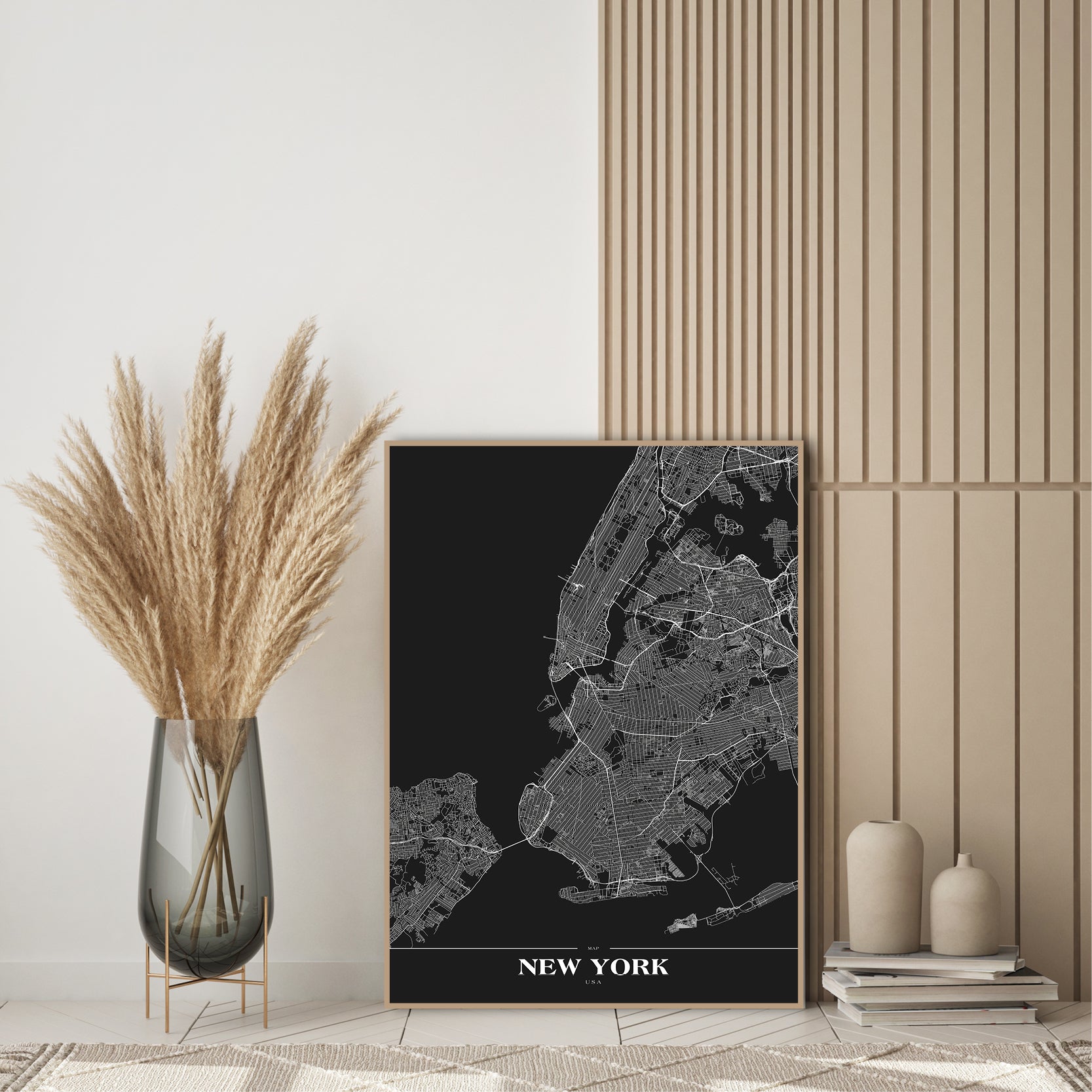 New York black | INDRAMMET BILLEDE Indrammet billede MF 30x40 Sort
