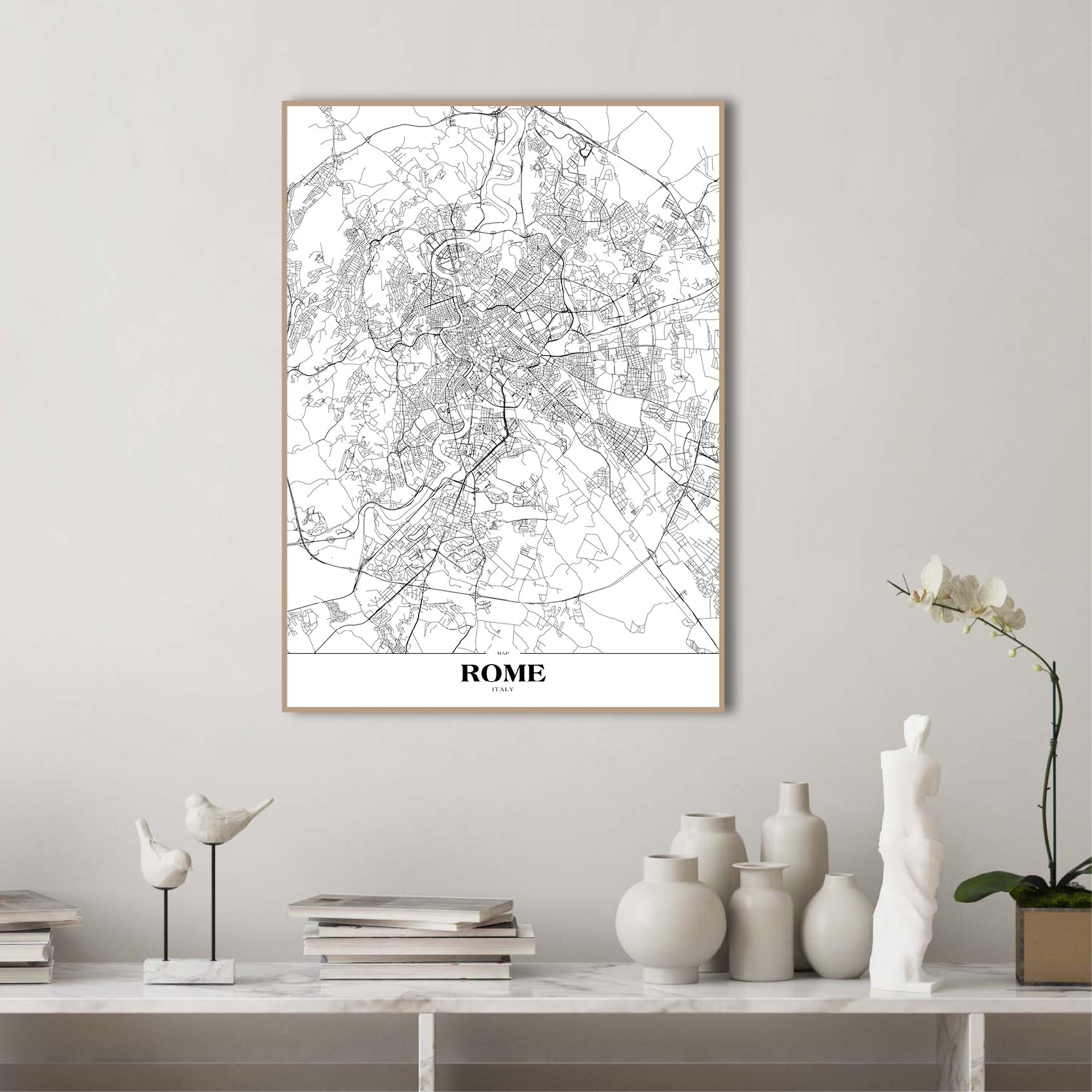 Rome | INDRAMMET BILLEDE Indrammet billede MF 30x40 Sort