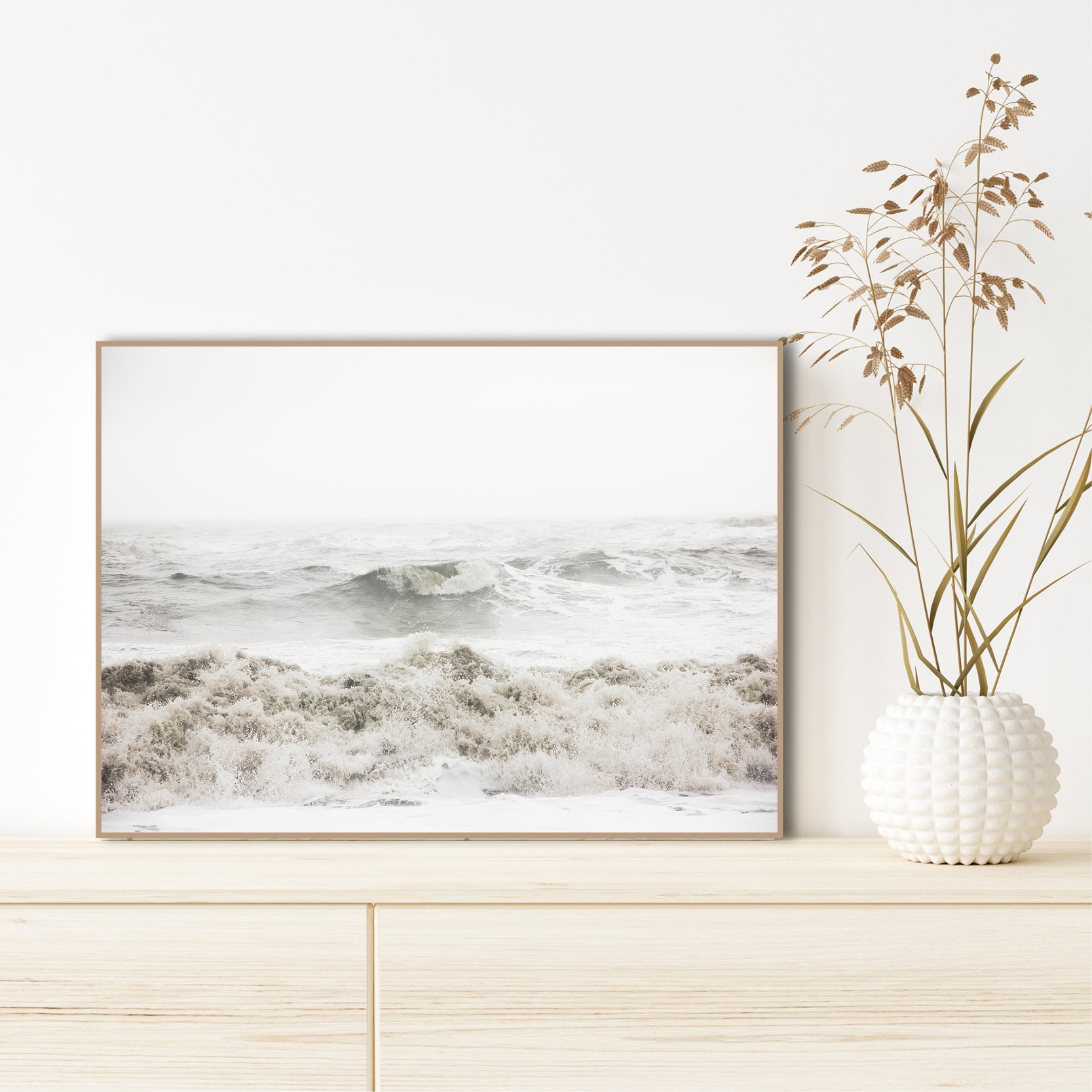 Breaking waves | INDRAMMET BILLEDE Indrammet billede MF 30x40 Egeramme