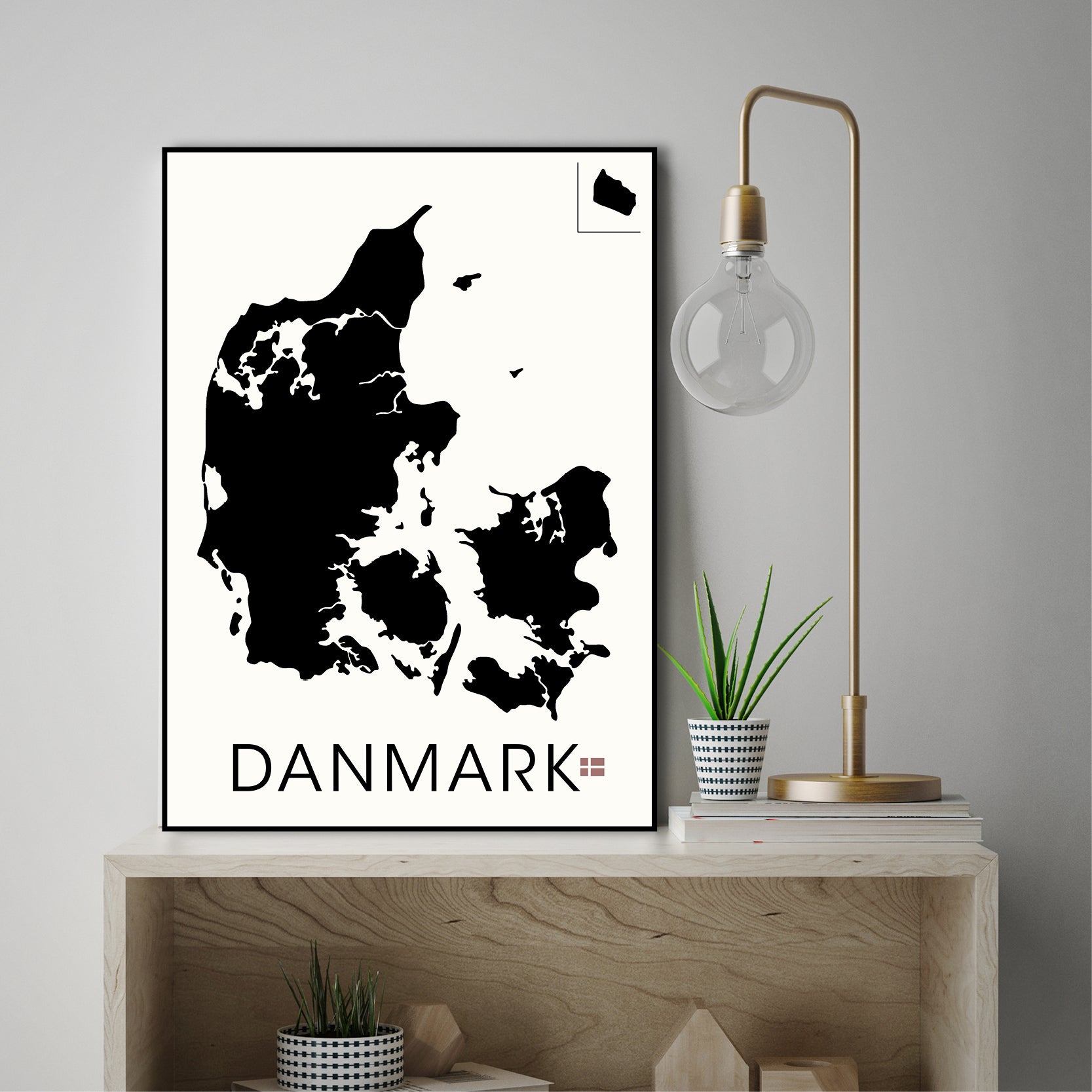Danmark | INDRAMMET BILLEDE Indrammet billede MF 30x40 Sort