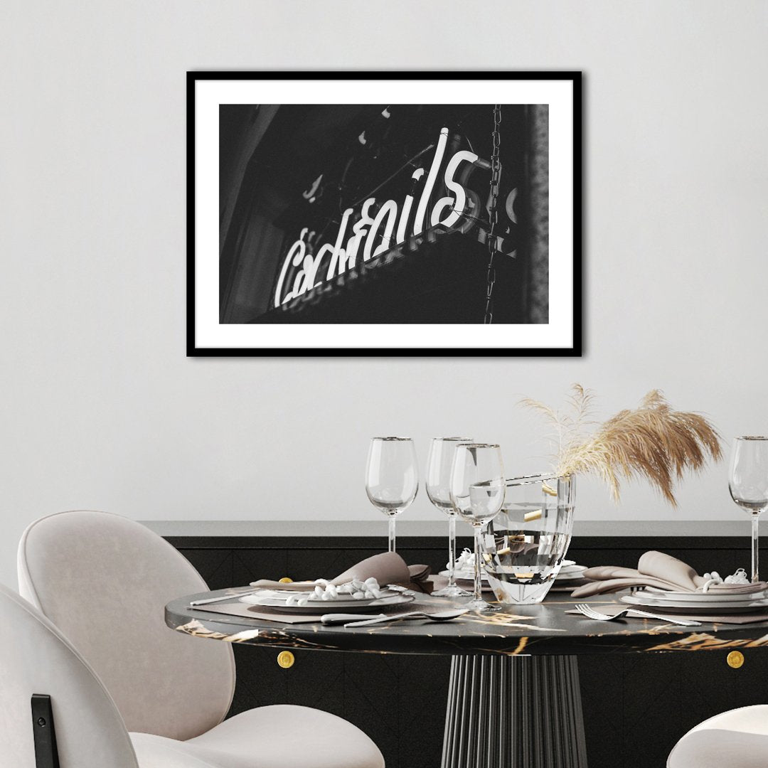 Coctails | INDRAMMET BILLEDE Indrammet billede MF 30x40 Sort