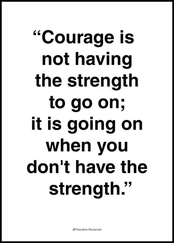 Courage | INDRAMMET BILLEDE Indrammet billede MF 30x40 Sort